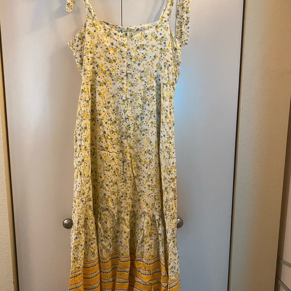 NWT Lost & Wander Tie Strap Marilyn Yellow Floral Midi Dress M - Picture 3 of 5